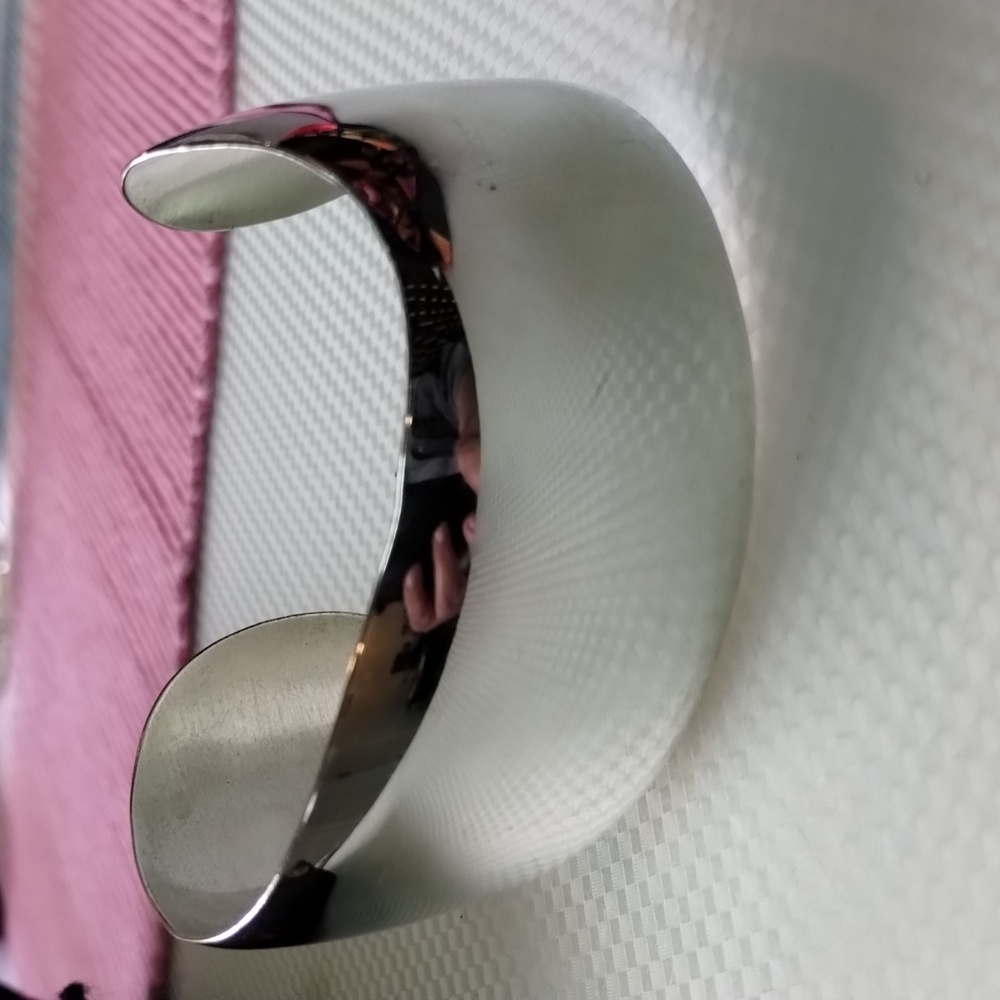 Vintage Wide Signed S Sterling Cuff Bracelet